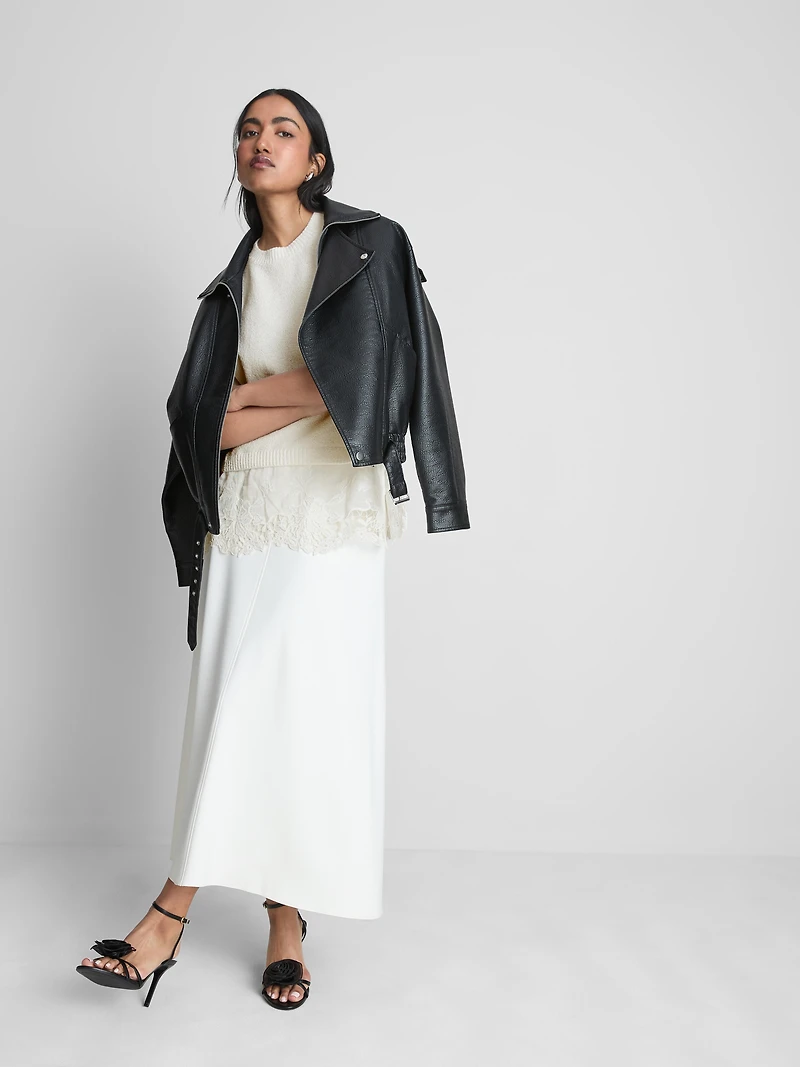 Broderie Hem Short Sleeve Sweater