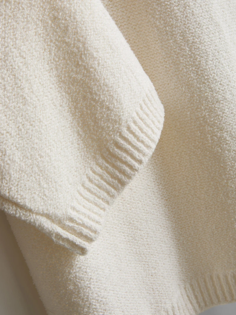 Broderie Hem Short Sleeve Sweater