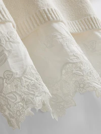 Broderie Hem Short Sleeve Sweater