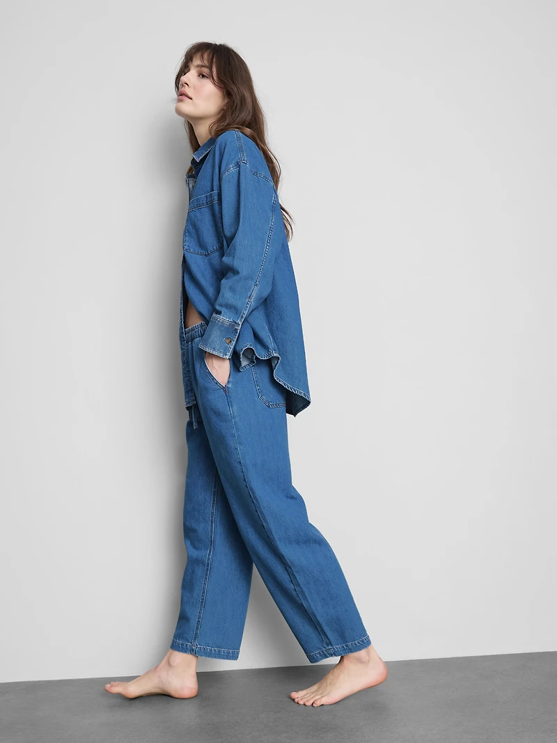 Cotton Denim Tapered Jogger Jeans