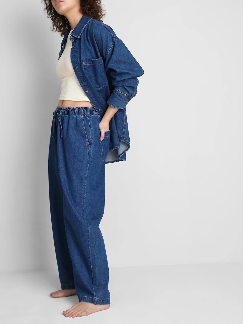 Cotton Denim Tapered Jogger Jeans