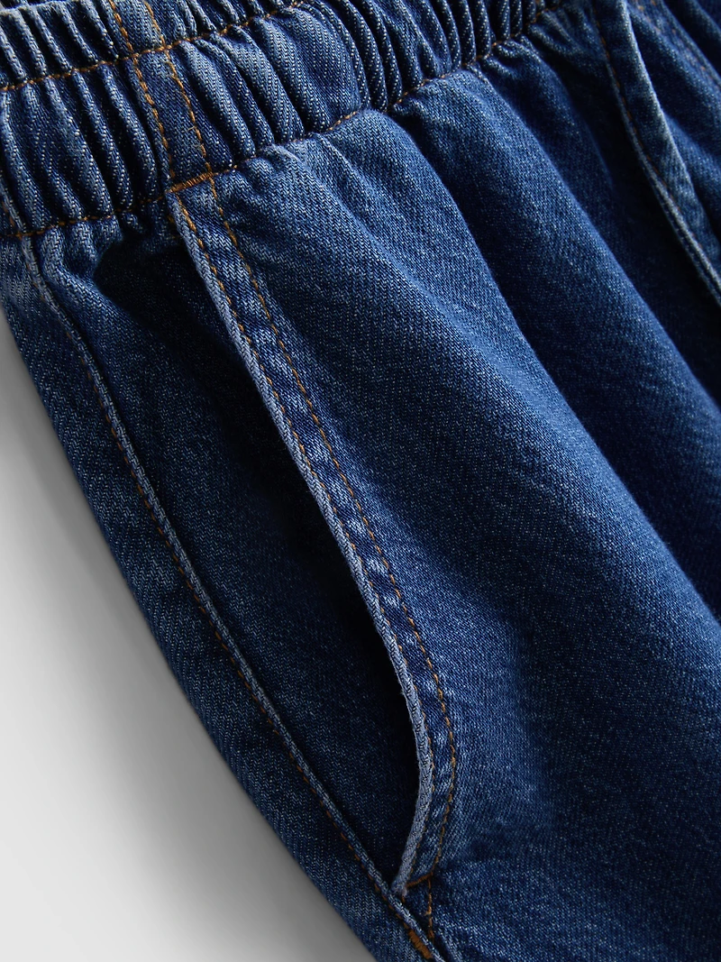 Cotton Denim Tapered Jogger Jeans