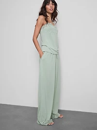 Modal-Rich Lace-Trim Pajama Bottoms