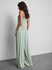 Modal-Rich Lace-Trim Pajama Bottoms