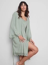 Modal-Rich Lace-Trim Robe