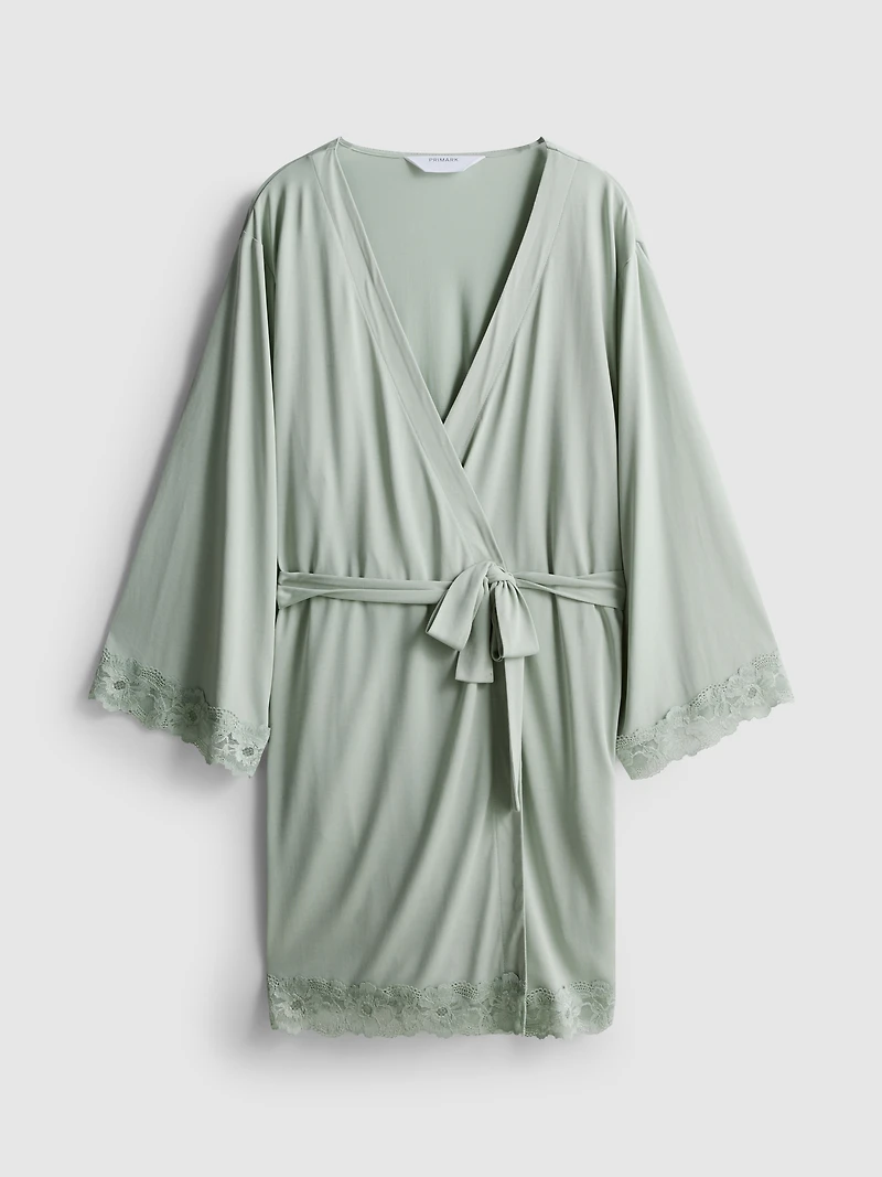 Modal-Rich Lace-Trim Robe