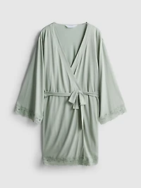 Modal-Rich Lace-Trim Robe
