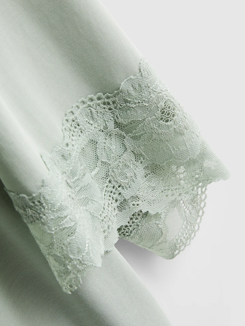 Modal-Rich Lace-Trim Robe