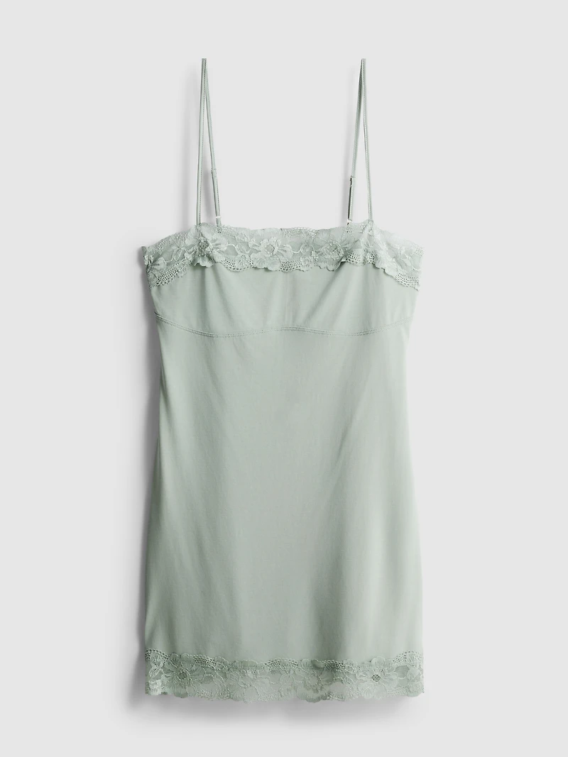 Modal-Rich Lace-Trim Slip Dress