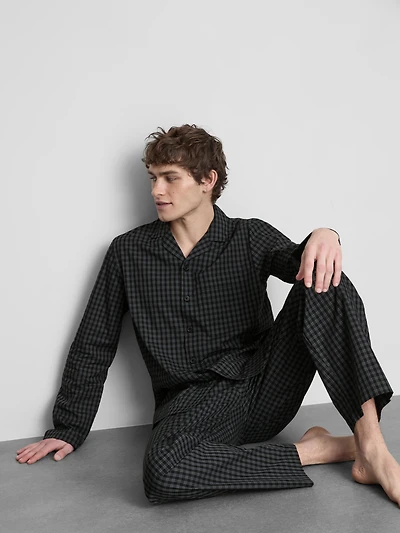 Long Plaid Poplin Pajamas