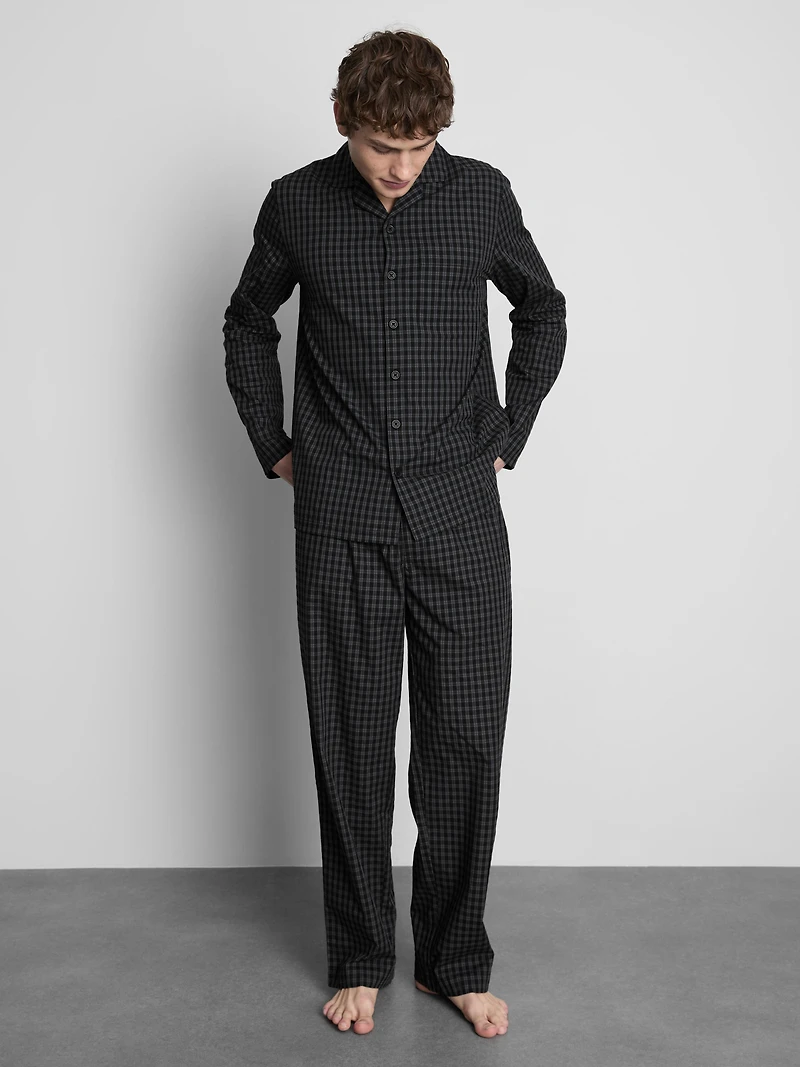 Long Plaid Poplin Pajamas