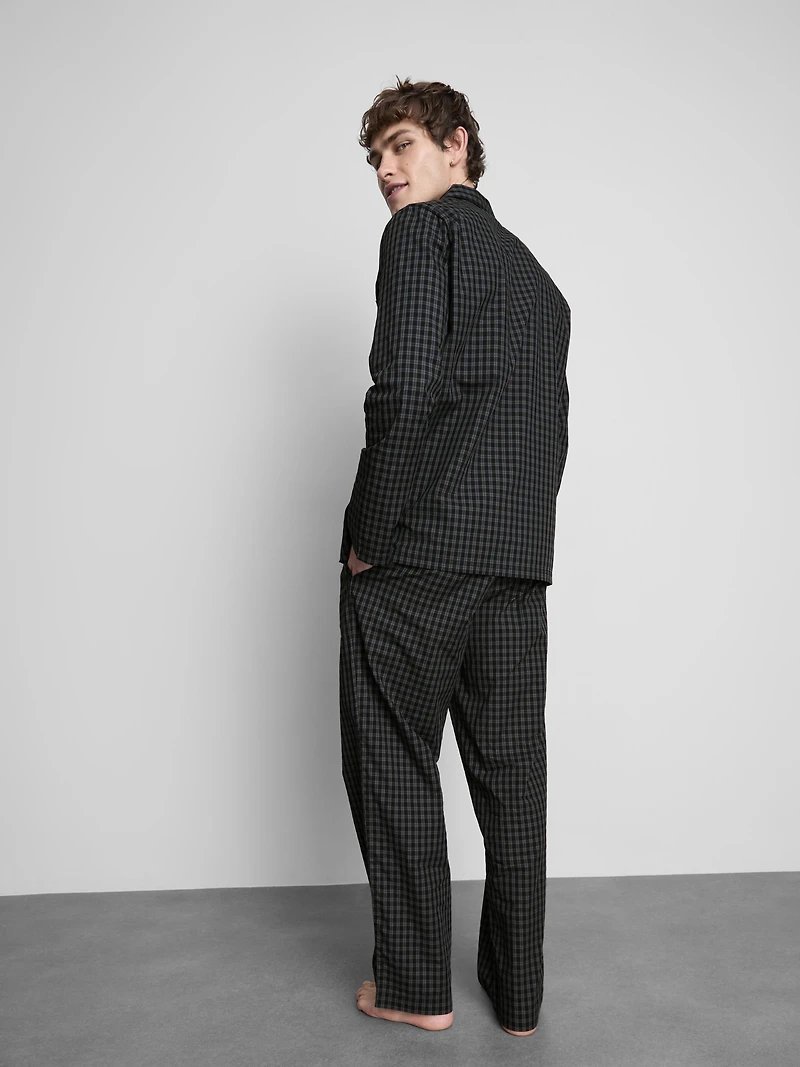 Long Plaid Poplin Pajamas