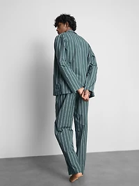 Stripe Poplin Long Pajamas