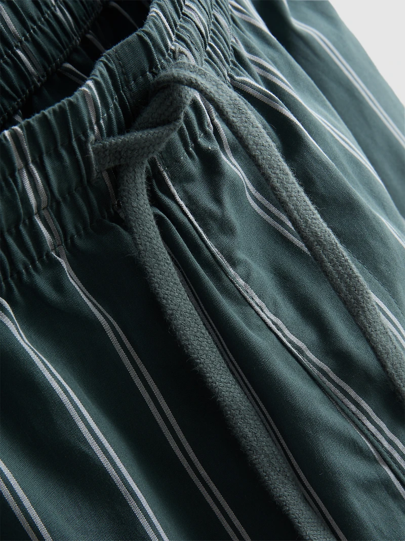 Stripe Poplin Long Pajamas