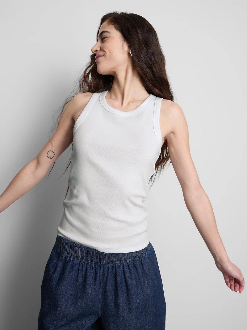 Cotton Rich Ribbed Racerback Tank