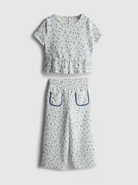1.5-8yrs | Crinkle Peplum Top and Pants Set