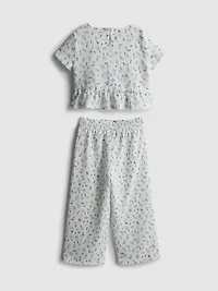 1.5-8yrs | Crinkle Peplum Top and Pants Set