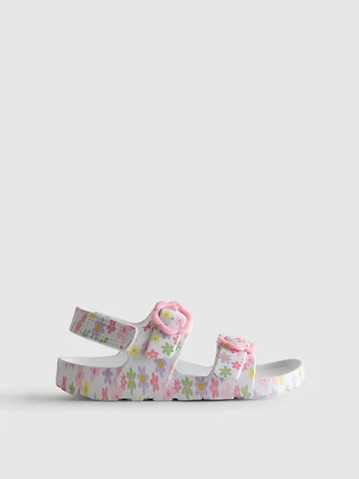 Printed Double-Buckle Strap Sandals