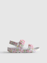 Printed Double-Buckle Strap Sandals