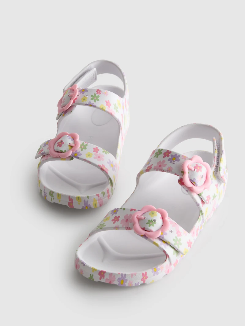 Printed Double-Buckle Strap Sandals