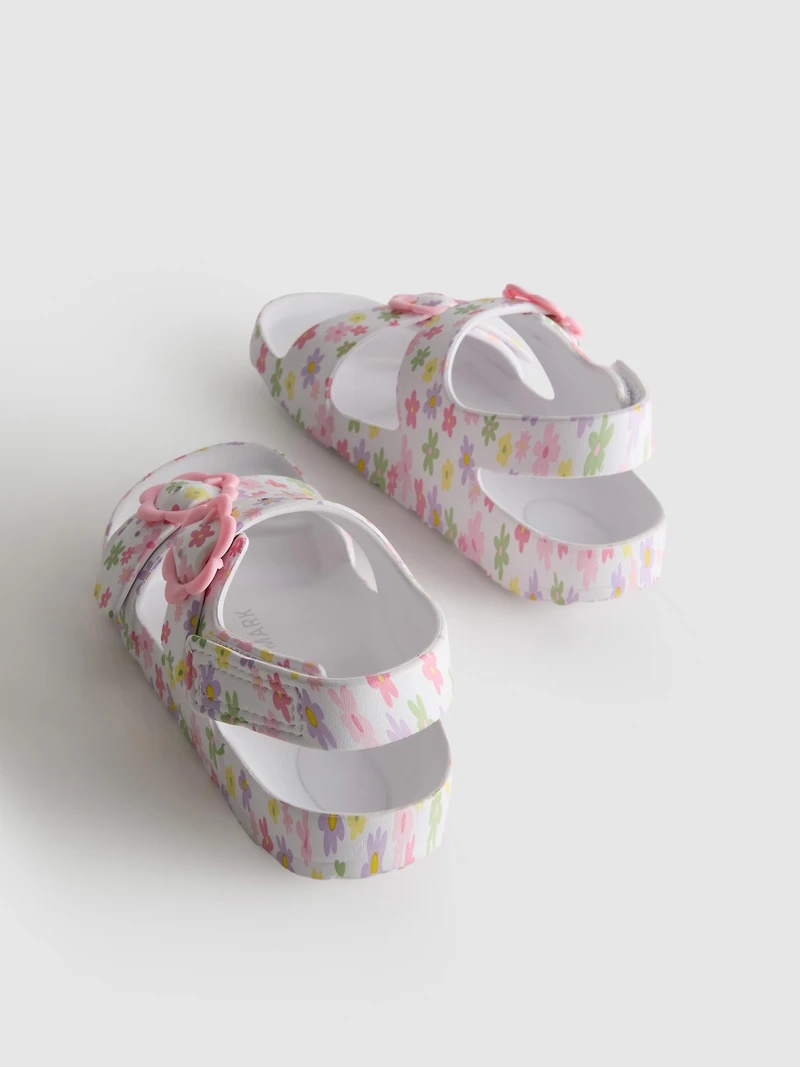 Printed Double-Buckle Strap Sandals