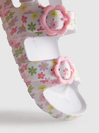 Printed Double-Buckle Strap Sandals