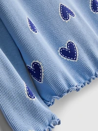 1.5-8yrs | Ribbed Lettuce Trim Long Sleeve T-Shirt