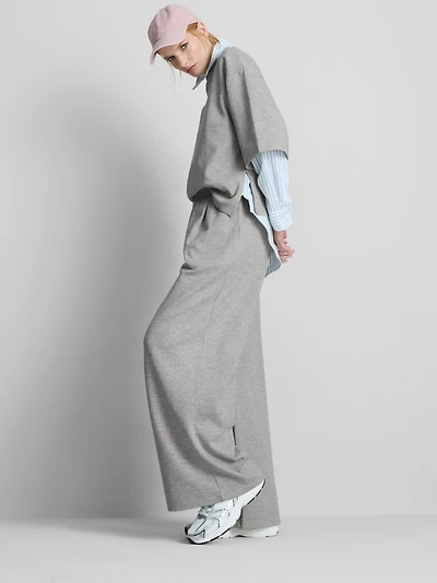 Cotton-Rich Wide-Leg Pleated Joggers