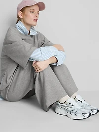 Cotton-Rich Wide-Leg Pleated Joggers