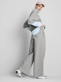 Cotton-Rich Wide-Leg Pleated Joggers