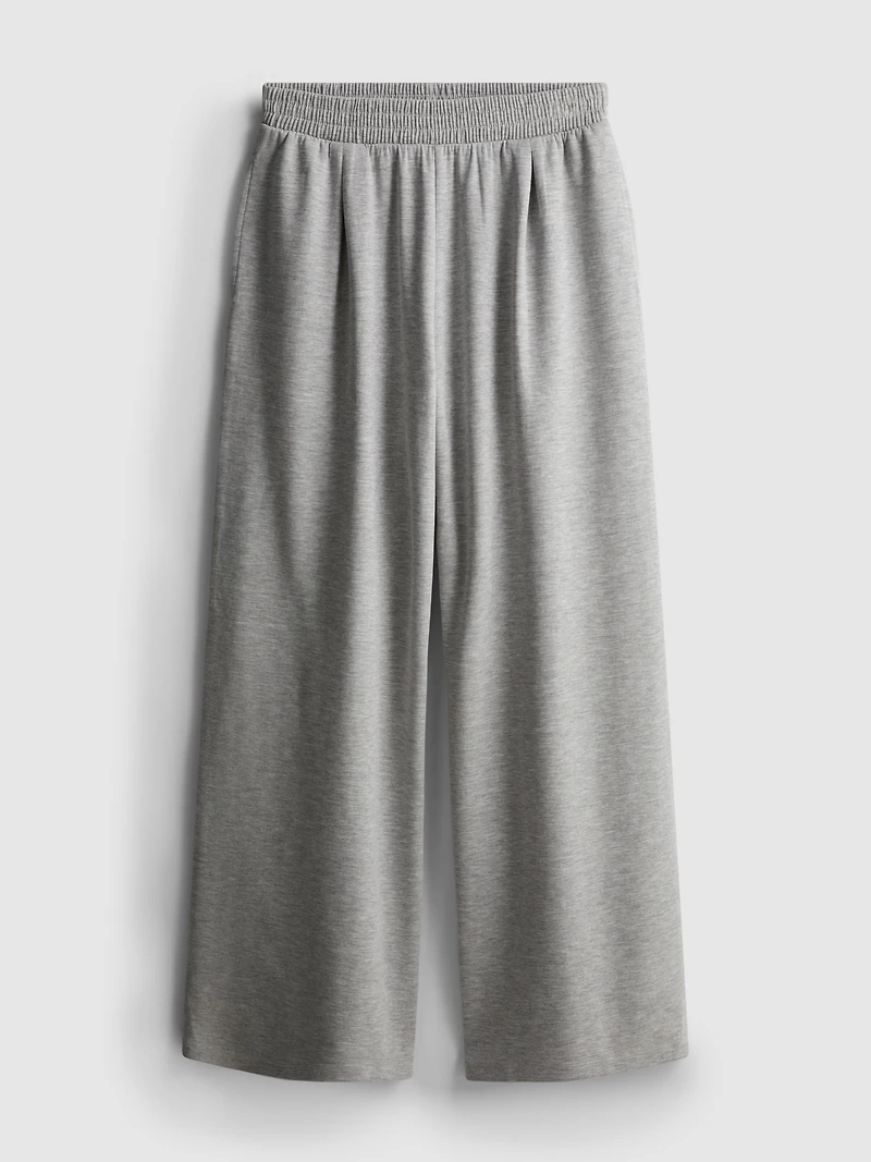 Cotton-Rich Wide-Leg Pleated Joggers