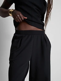 Cotton-Rich Wide-Leg Pleated Joggers