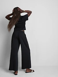 Cotton-Rich Wide-Leg Pleated Joggers