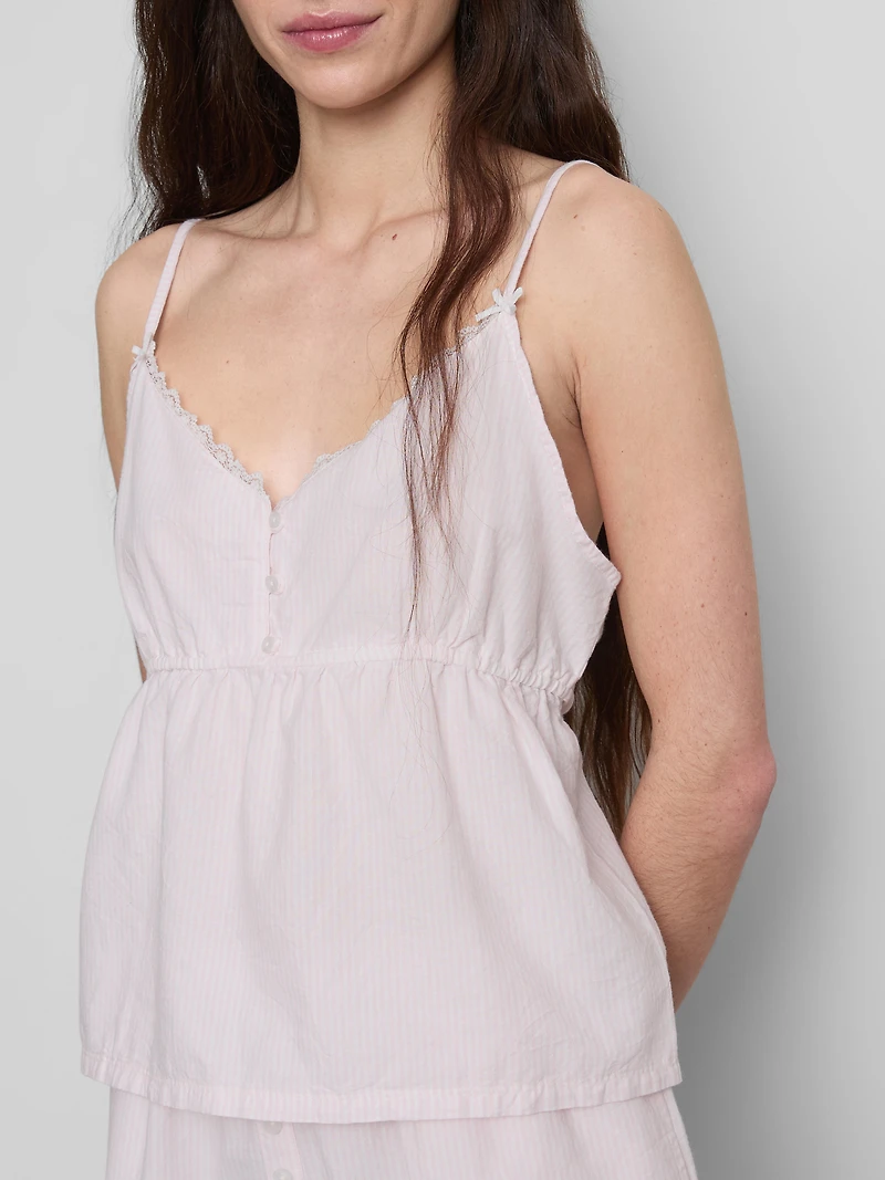 Woven Cotton Pajama Cami