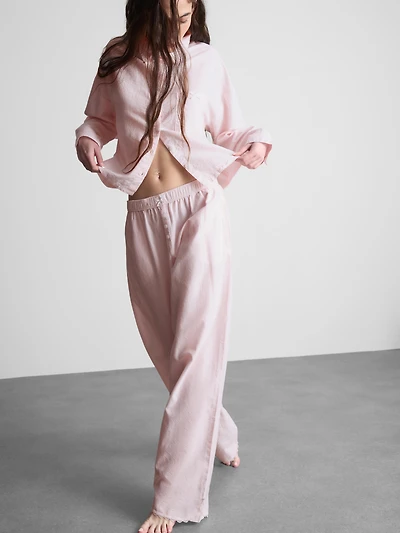 Woven Cotton Oxford Pajama Shirt