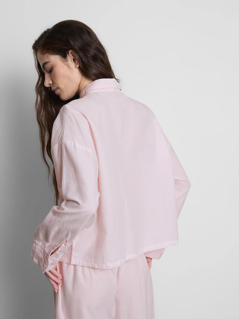 Woven Cotton Oxford Pajama Shirt