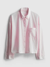 Woven Cotton Oxford Pajama Shirt