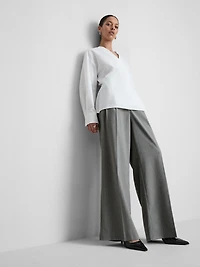 Wide Leg Pinstripe Pants