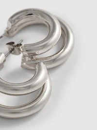 The Edit Double Hoop Stud Earrings