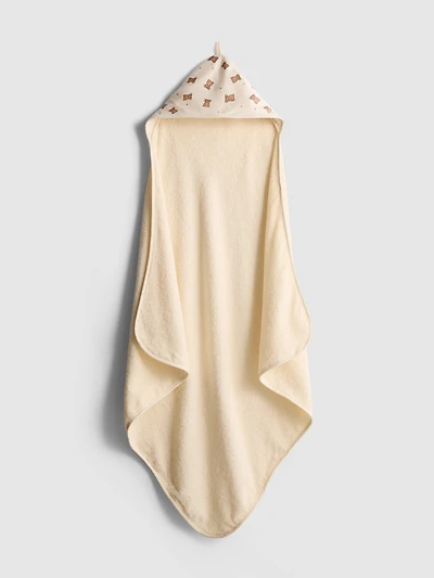 Bear-Print Hooded Towel