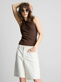 Cotton-Rich Ribbed Racerback Tank