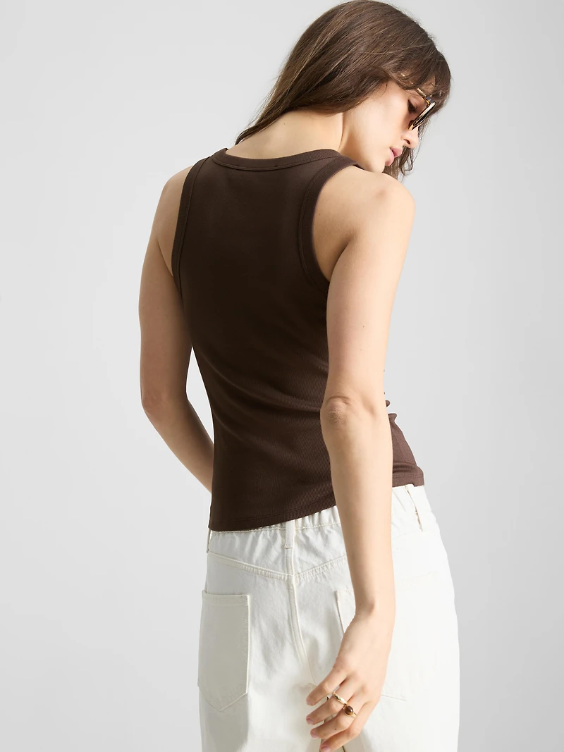 Cotton-Rich Ribbed Racerback Tank
