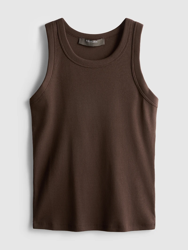 Cotton-Rich Ribbed Racerback Tank