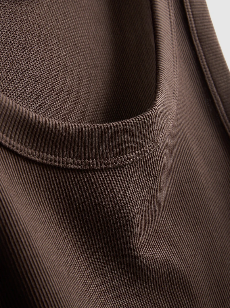 Cotton-Rich Ribbed Racerback Tank