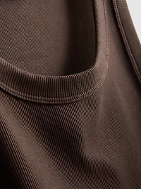Cotton-Rich Ribbed Racerback Tank