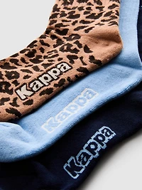 3pk Kappa Cotton-Rich Mixed-Design Crew Socks