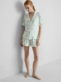 Matcha Boyfriend Shorty Pajamas