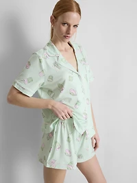Matcha Boyfriend Shorty Pajamas