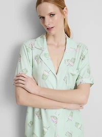 Matcha Boyfriend Shorty Pajamas