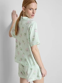 Matcha Boyfriend Shorty Pajamas